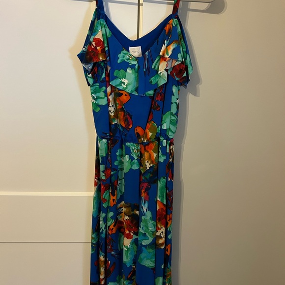 Cupio Vibrant Floral Cold-Shoulder Romper - Picture 2 of 5